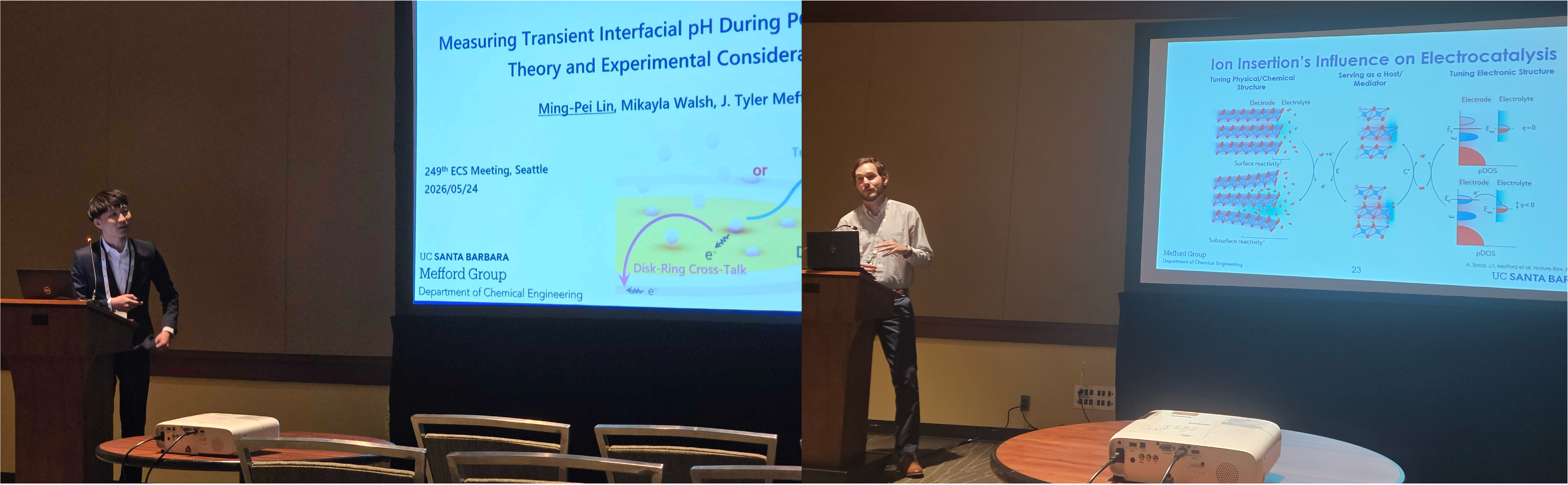 Ming-Pei and Tyler present research at ECS