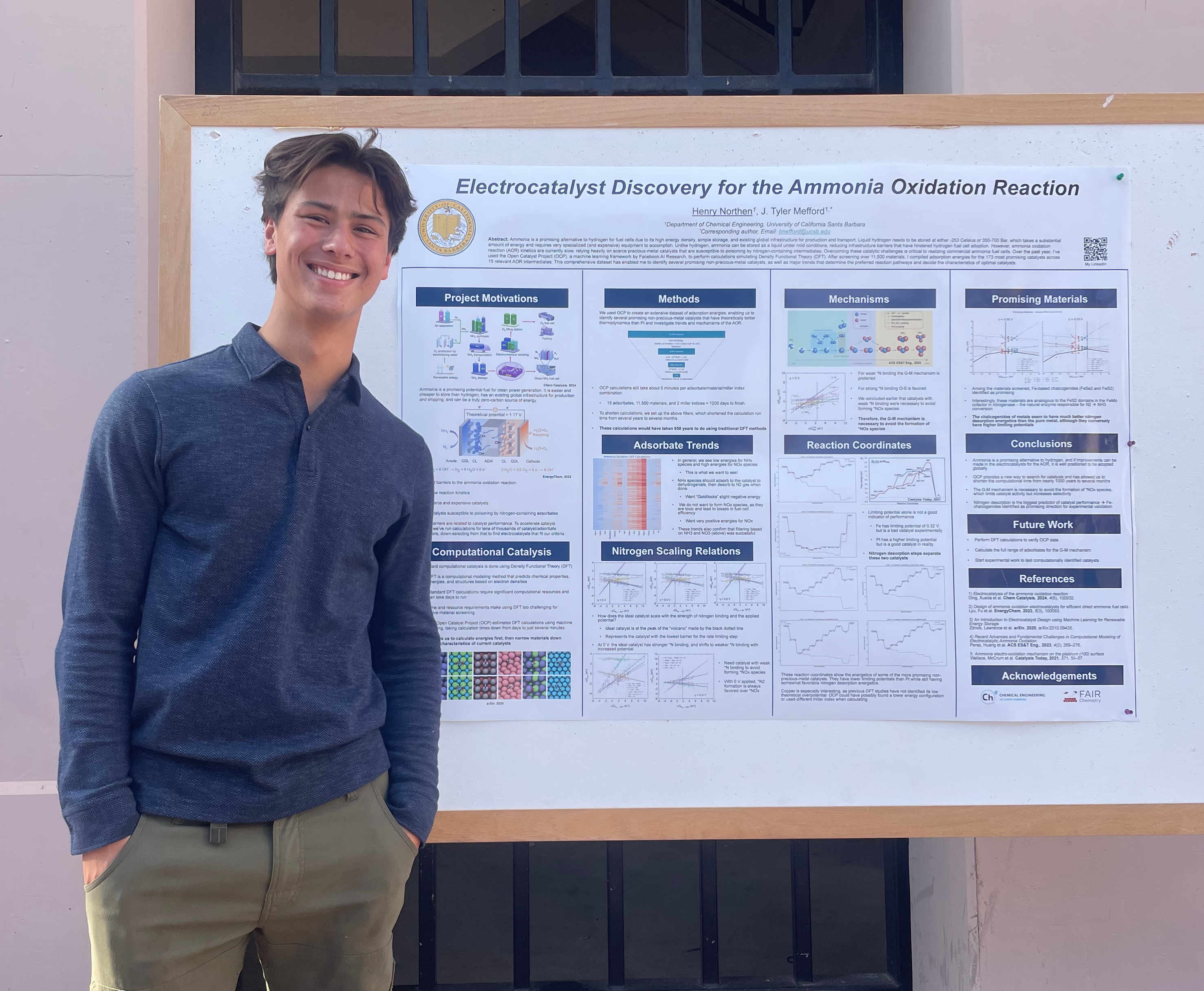Henry presenting a poster at the expo